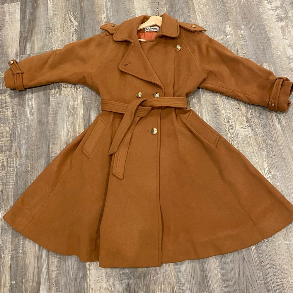 Vintage wool trench coat, size 8